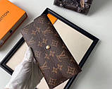 Жіночий місткий гаманець в стилі Louis Vuitton (20005-2) brown Lux, фото 5