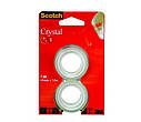 3M Scotch Crystal 600 клейка стрічка 19мм х 7,5 м два рулони в блістері, фото 3