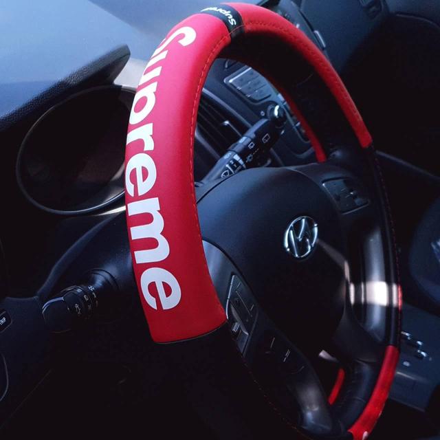 Чехол на руль из натуральной кожи, Supreme