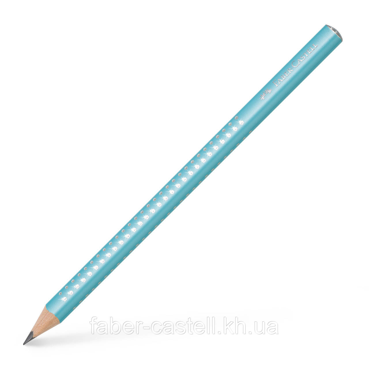 Олівець чорнографітний потовщений Faber-Castell Jumbo Grip Sparkle 2001 корпус блакитний, 111605