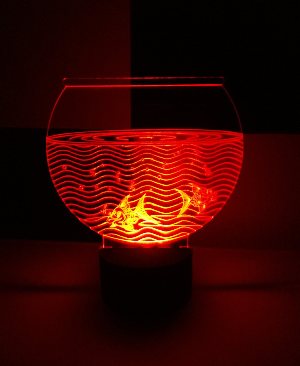 3d-светильник Аквариум с Рыбками, 3д-ночник, Несколько Подсветок ...