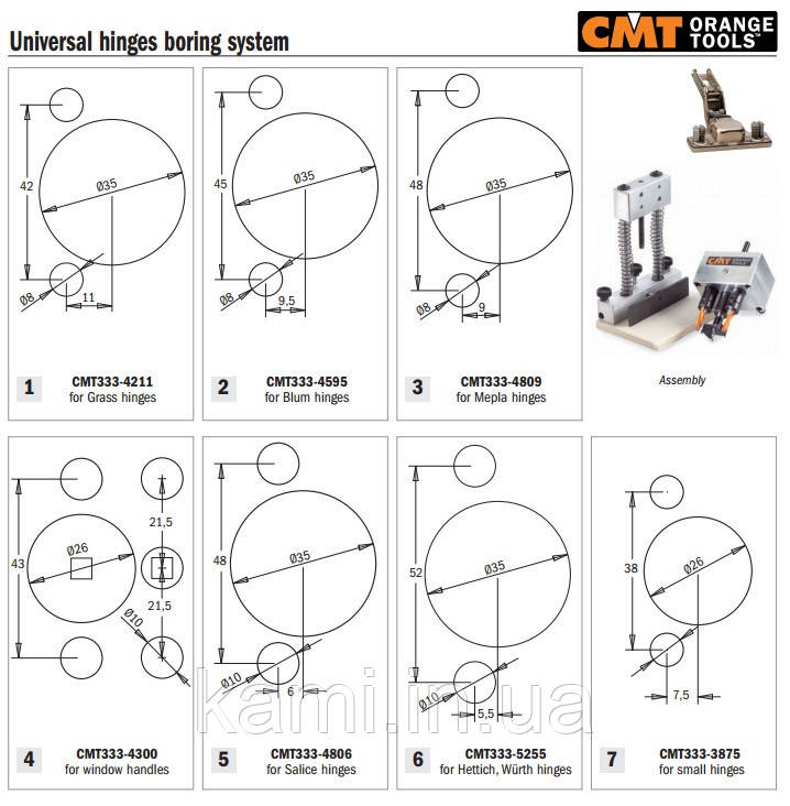 CMT333-5255 Хеттих (Hettich), Вюрт (Würth) Сверлильная система,для петель устанавливается на дрель - фото 5 - id-p1072387585