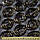 Сітка стрейч чорна із золотими квітами, ш.140, фото 2