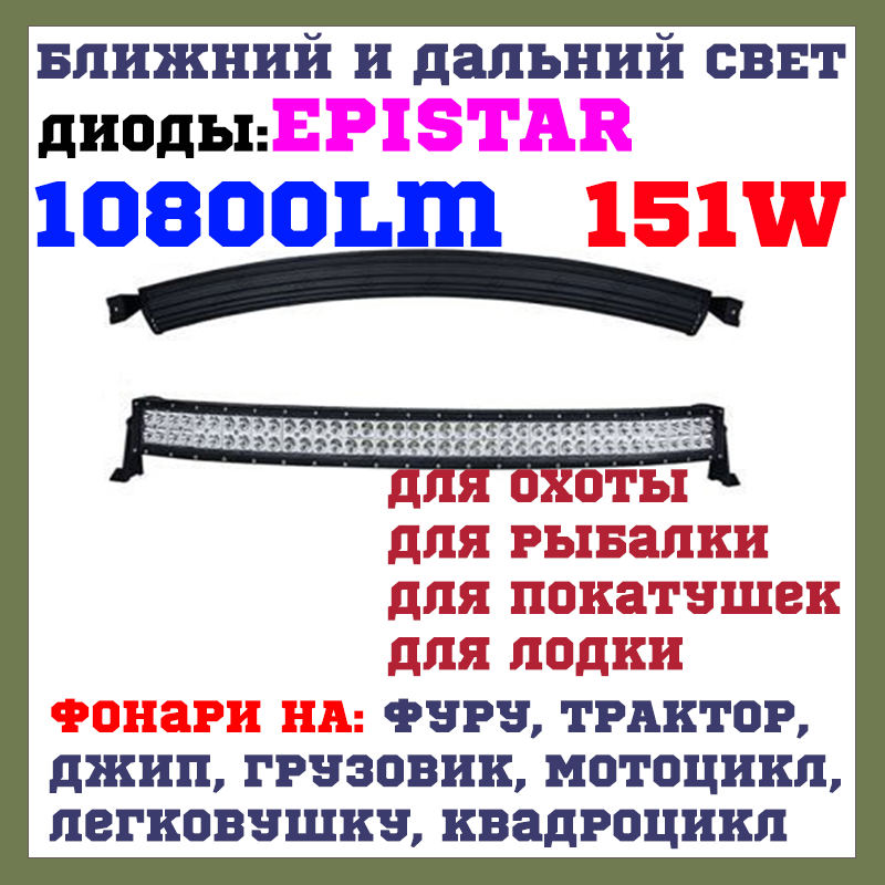 18W EP6 SP Світлодіодні фари раб. світла WL C1 180W Combo Далекий + Ближній Epistar