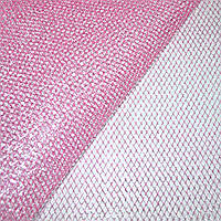 Сітка рожева з срібним люрексом (жорстка, велика) ш.150