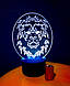 3d-світильник Лев 2 (круглий), 3д-нічник, кілька підсвічувань (на батарейці), фото 6