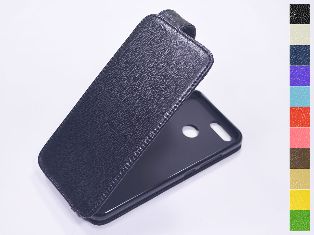 Відкидний чохол з натуральної шкіри для Huawei Nova 2, фото 1