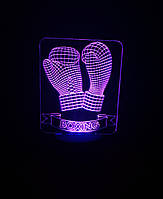 3d-светильник Перчатки боксерские, 3д-ночник, несколько подсветок (на пульте), подарок для боксера