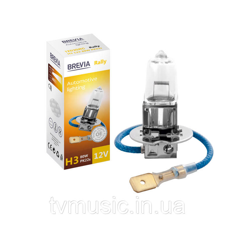 Автолампа BREVIA Rally H3 12V 80W 3700K
