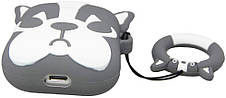 Чохол Case для Apple AirPods Alitek Французький бульдог (Grey/White) + тримач, фото 3