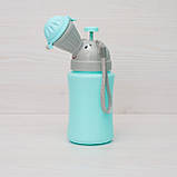 Дитячий дорожній (портативний) пісуар для хлопчиків. Сірий з блакитным, фото 2