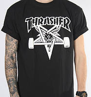 Черная футболка thrasher blackout logo