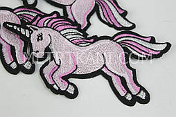 Аплікація клейова "Єдиноріг" рожевих відтінків НА-39