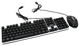 Комплект проводная клавиатура LED и мышь UKC M-416 5559