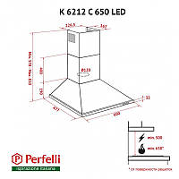 Витяжка Perfelli K 6212 C BL 650 LED