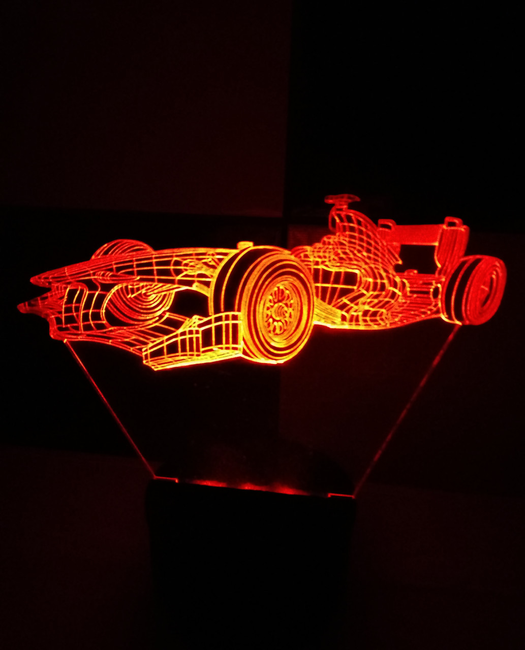 3d-світильник Формула 1, 3д-нічник, кілька підсвічувань (батарейка+220В), фото 1