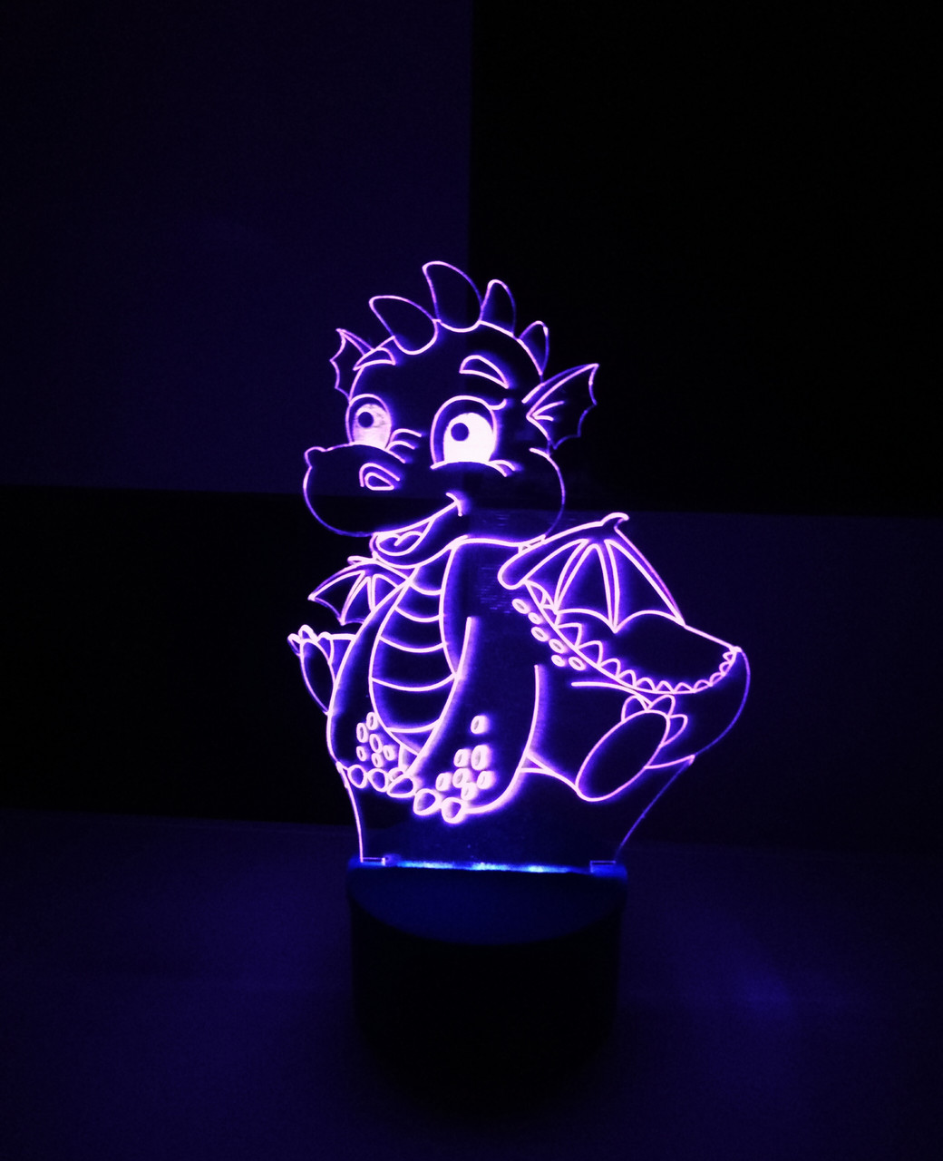 3d-світильник Дракоша, 3д-нічник, кілька підсвічувань (на батарейці), фото 1