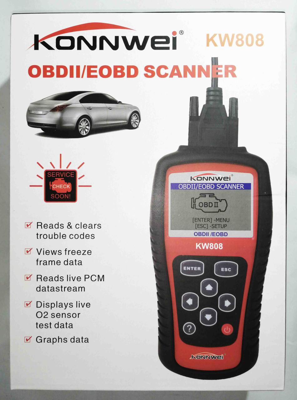 Автомобільний діагностичний сканер Konnwei KW808 OBD II/EOBD