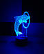 3d-світильник Дельфін з обручем, 3д-нічник, кілька підсвічувань (на пульті), фото 7