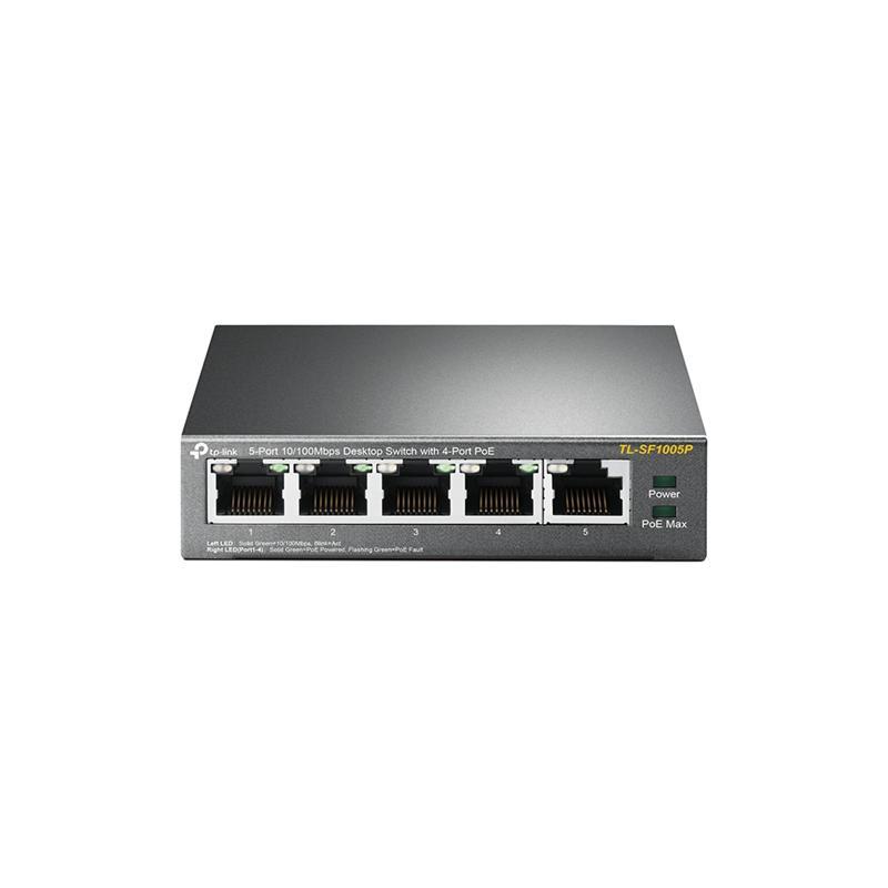 Комутатор TP-Link TL-SF1005P (1хFE, 4xFe PoE, max 53W), фото 1