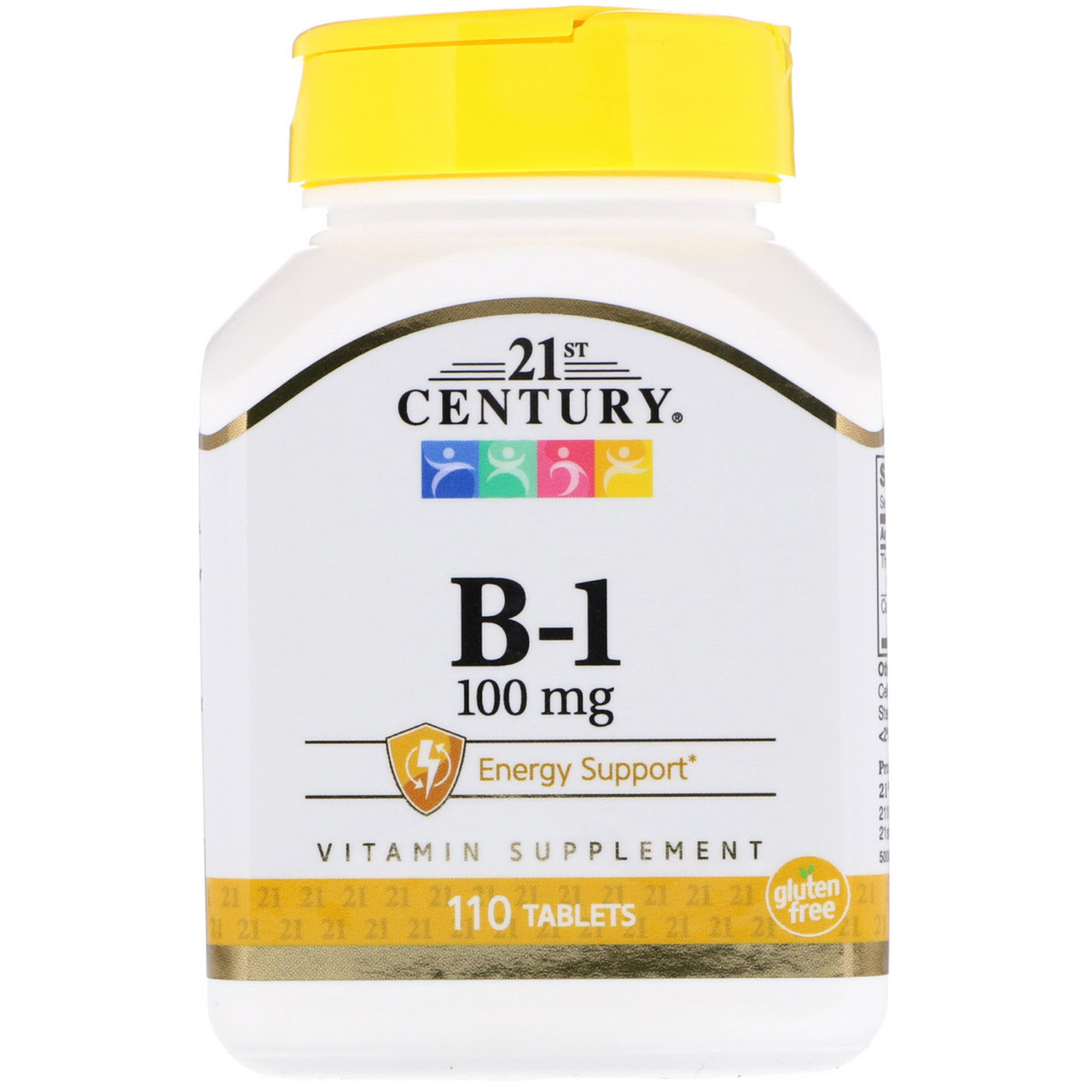 Вітамін B-1, Тіамін, 110 капсул, 21st Century