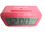 Годинник настільний із підсвіткою, температурою, будильником. Abeer Рожевий, фото 3