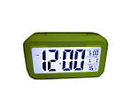 Годинник настільний із підсвіткою, температурою, будильником. Abeer Зелений, фото 4