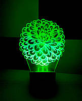 3d-светильник Цветок, 3д-ночник, несколько подсветок (батарейка+220В), оригинальный подарок женщине