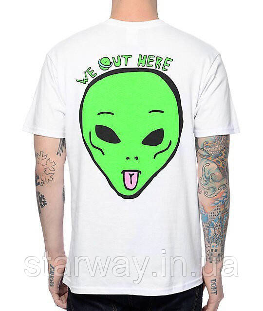 Стильна біла футболка ripndip | we out here