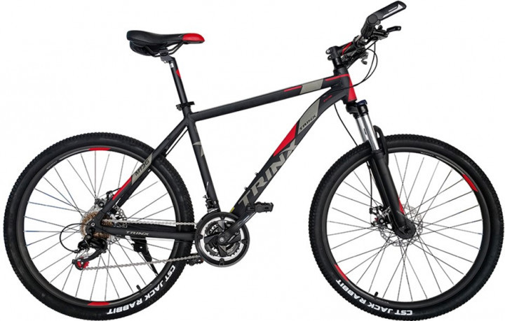 Велосипед TRINX M136 26"x19" Matt Black-Red-Grey