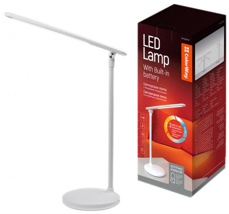 Настільна лампа LED ColorWay CW-DL02B-W White, фото 1