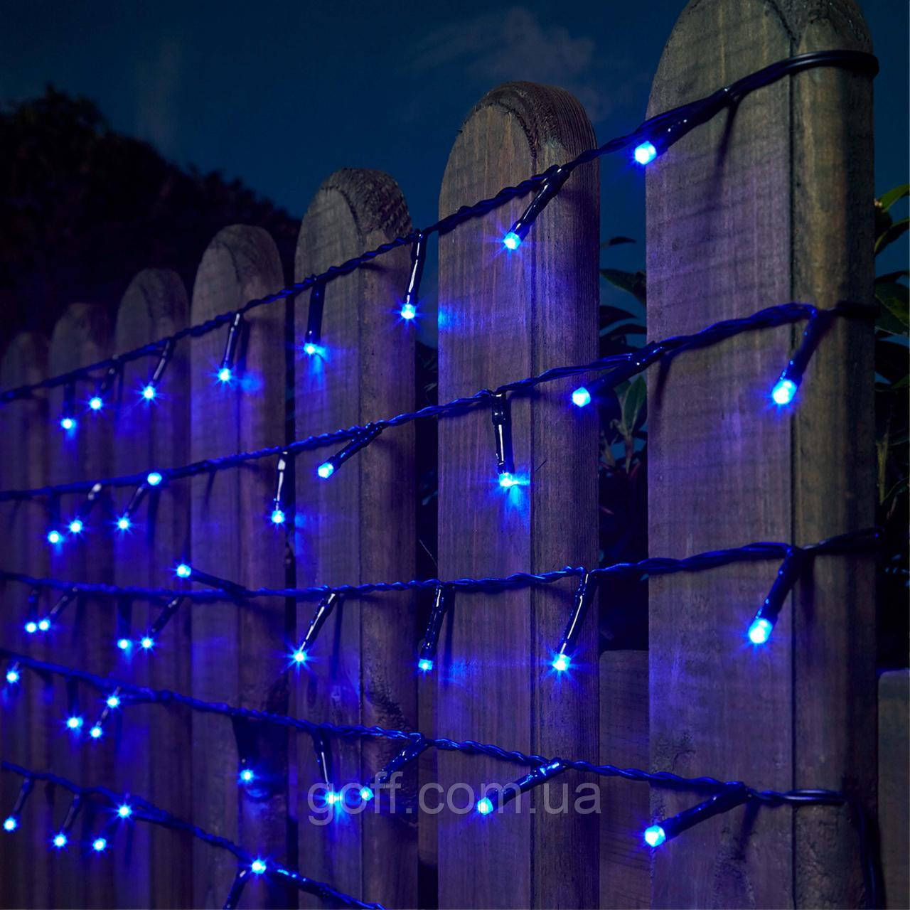Вулична гірлянда нитка 100 LED синій колір 10 метрів