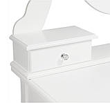 Туалетний стіл Clara з дзеркалом і табуретом + LED-підсвітка, фото 4