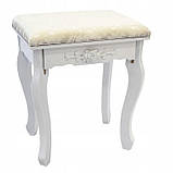 Туалетний стіл Clara з дзеркалом і табуретом + LED-підсвітка, фото 6