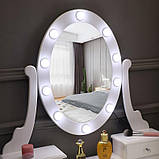 Туалетний стіл Clara з дзеркалом і табуретом + LED-підсвітка, фото 3