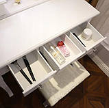 Туалетний стіл Clara з дзеркалом і табуретом + LED-підсвітка, фото 9