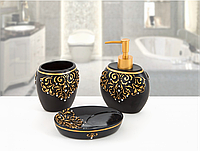 Комплект в ванную Irya - Flossy черный (3 предмета)
