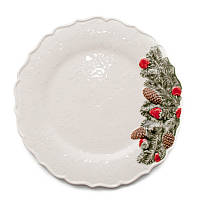 Тарелка обеденная новогодняя из керамики "Рождественская гирлянда" Bordallo