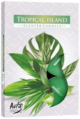 Свічка чайна ароматизована Bispol Тропічний острів 1.5 см 6 шт (p15-274)