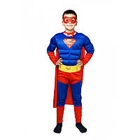 Костюм СУПЕРМЕН на 8,9 років (з м'язами), карнавальний дитячий костюм, новорічні костюми супергероїв