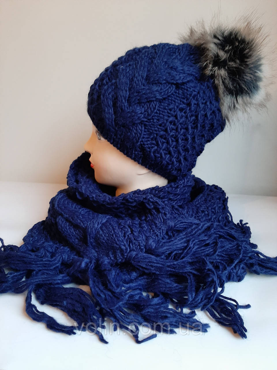 Комплект шапка и шарф женский вязаный Ania. - фото 3 - id-p1072764263