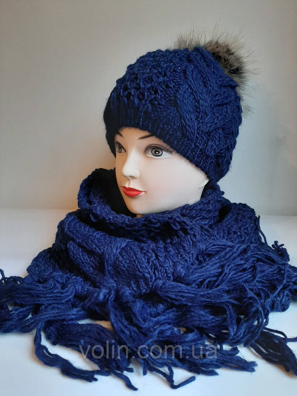 Комплект шапка и шарф женский вязаный Ania. - фото 4 - id-p1072764263