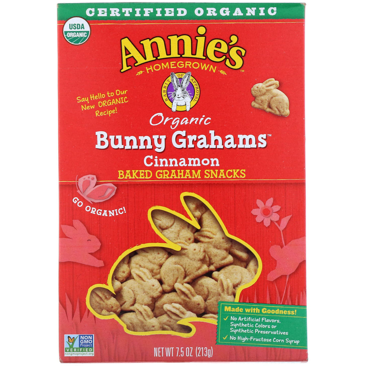 Annie's Доморощені, Bunny Grahams, Крекер з Корицею 7.5 унції (213 р)