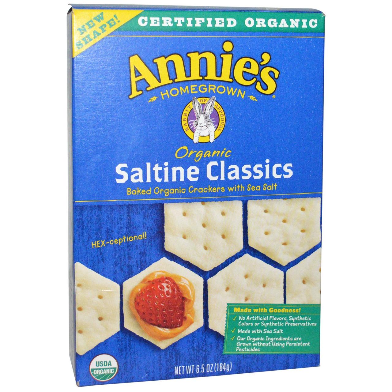 Класичний запечений крекер з морською сіллю, Annie's Доморощені, 184 р.
