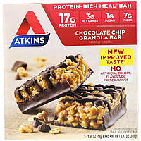 Шоколадные батончики с мюслями, Chocolate Bar, Atkins, Advantage, 5 бат.