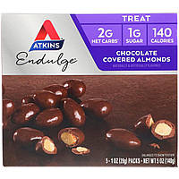 Миндаль в шоколаде, Chocolate Covered Almonds, Atkins, Endulge, 5 пакетов