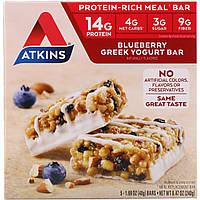 Батончики с греческим йогуртом и черникой, Greek Yogurt Bar, Atkins 5 бат.