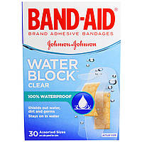 Band Aid, Brand Adhesive Bandages, Water Block, Clear, 30 Assorted Sizes