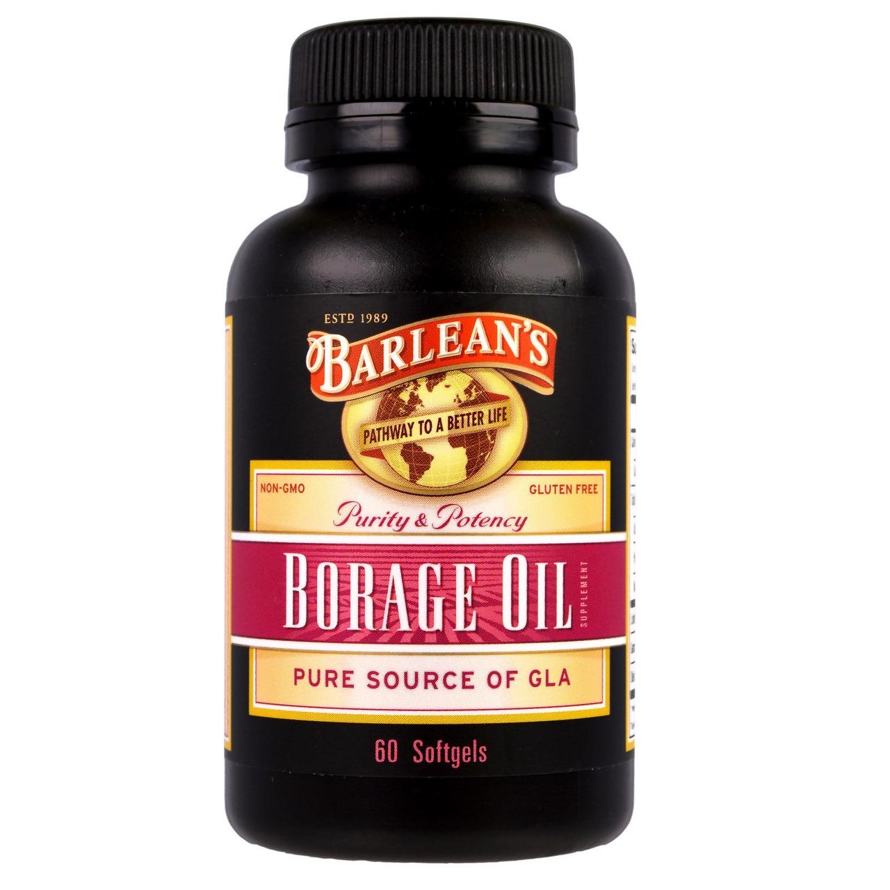 Масло огірочника (Borage Oil), Barlean's, 1000 мг, 60 капсул