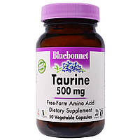 Таурин, Bluebonnet Nutrition, 500 мг, 50 капсул